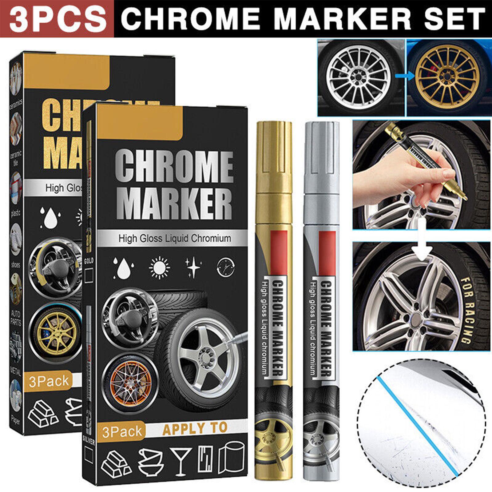 Tee Height Marker - 3 szt./zestaw Chromowany Marker Samochodowy DIY